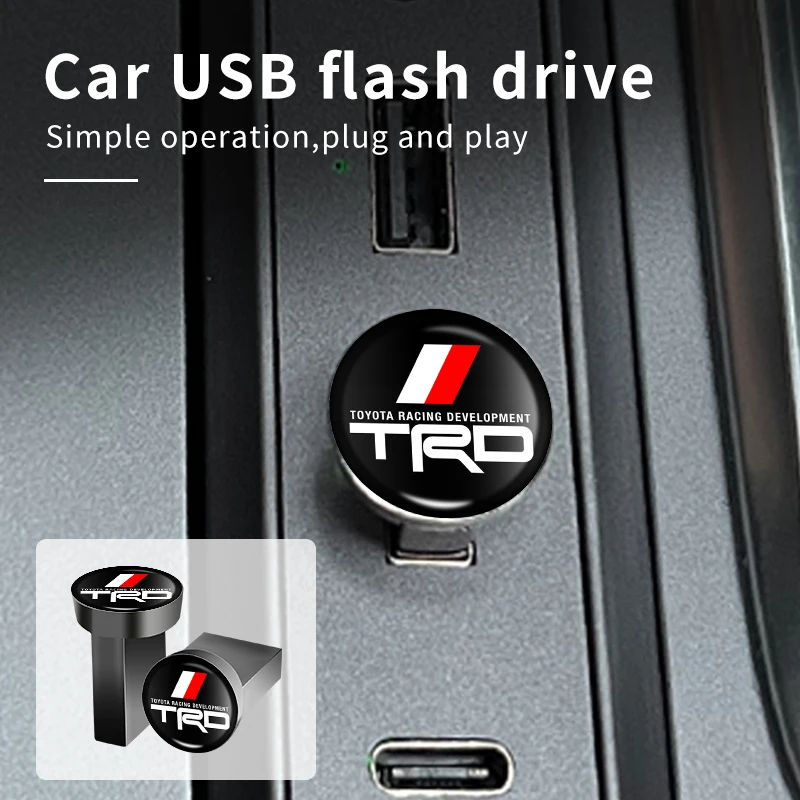Car USB Flash Drive Memory Stick For Toyota TRD Supra Aygo Prado RAV4 Hilux Yaris Corolla 4Runner Camry Avalon Avensis CHR Venza