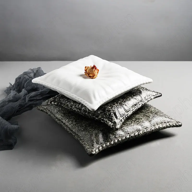 French Western Pillow Dinner Plate European Modern Restaurant Hotel Tableware Cake Dessert Plate Creative Molecular Cuisine Dish