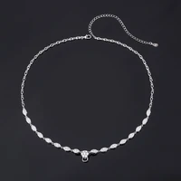 new fashion s925 silver inlaid 5a zircon ladies temperament personality full diamond universal chain