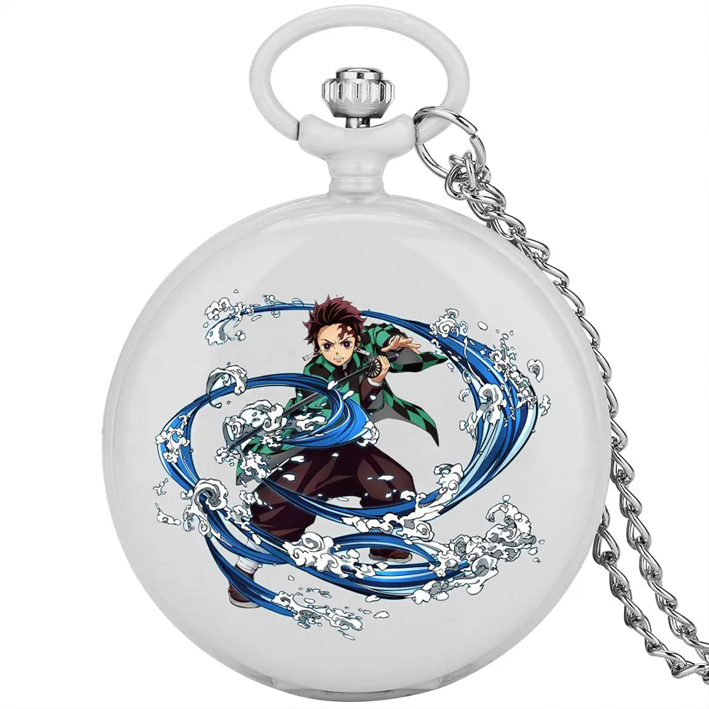 

Accept Personalized Customized Unisex Pocket Watch with Slim Chain Roman Digital Surface Animation Theme Simple Pendant Clocks
