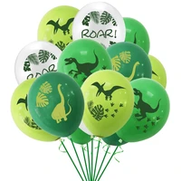 2022 10pcs 12inch dinosaur confetti latex balloons jungle wild animal party decorations birthday balloon baby shower air balls g