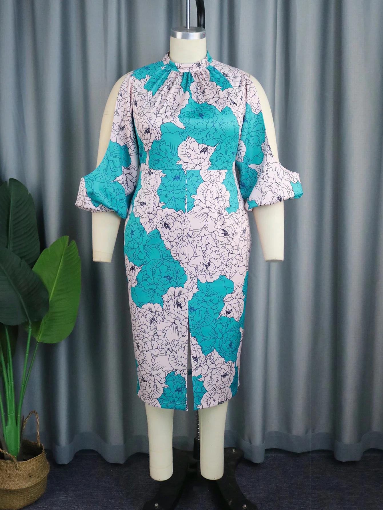 Plus Size Large Women's Dress Printed Leader Dress Commuter Hollow Vacation Fashion Dress Printed Dress Elegant Female Clothes