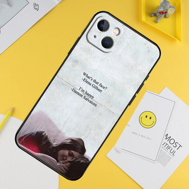 Фото Деймон Елена «Дневники вампира» Чехол для телефона для iPhone 15 16 Pro Max 12 13 Mini 11 14 Pro Max XR 16 15 Plus 16e Задняя крышка №4
