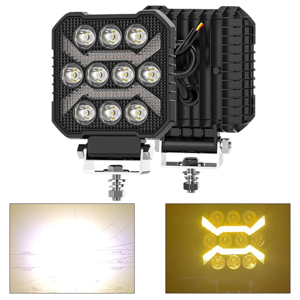 V Недеформируемая автомобильная фара Светодиодная рабочая Алюминий