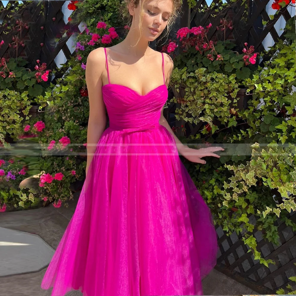 

Короткое вечернее платье-трапеция HF633 для женщин, элегантное Очаровательное платье ручной работы на бретелях-спагетти, одежда для вечеринк...