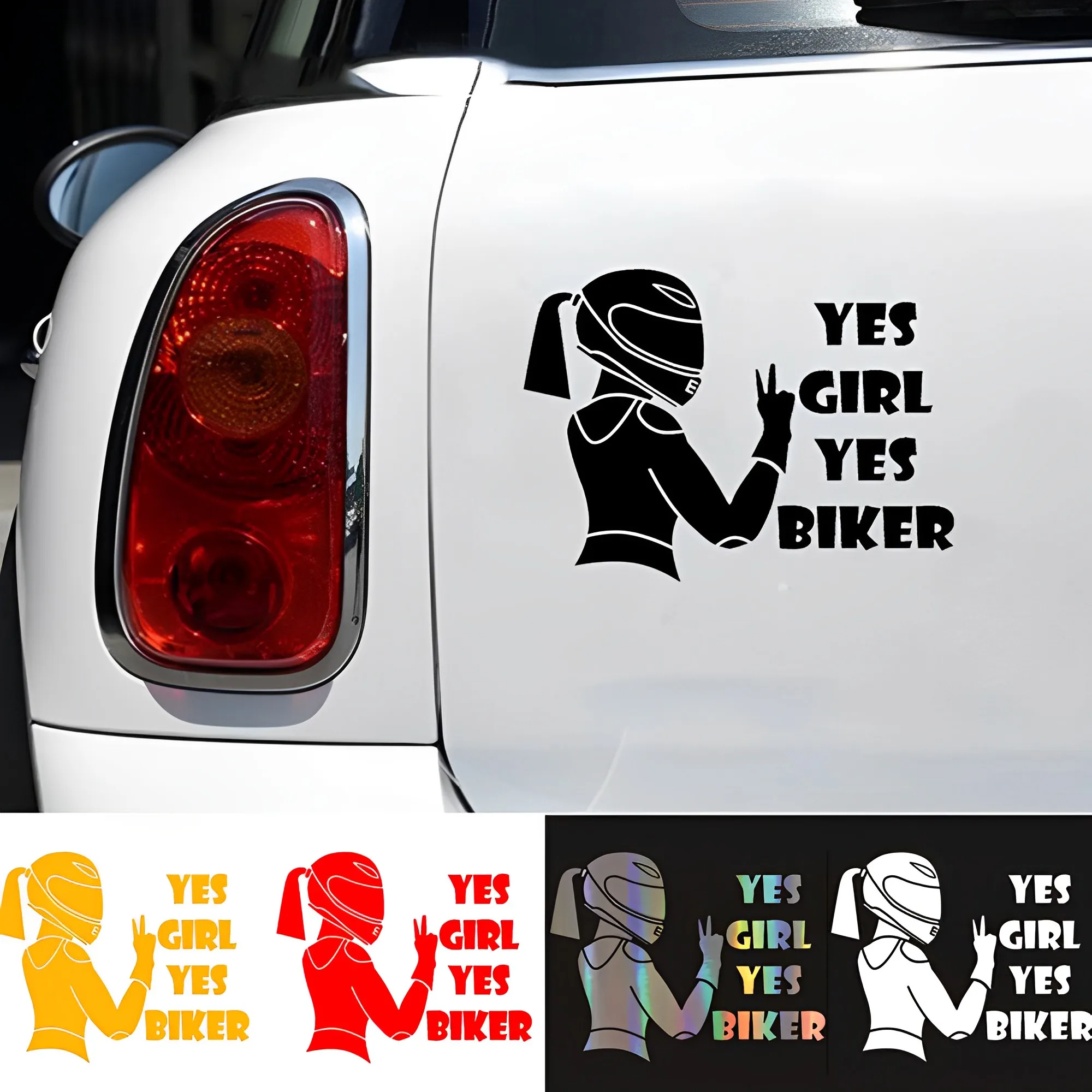 

Car Motorcycle Vinyl 3D Stickers Respect Biker Sticker Reflective Moto 3D Sticker Car Styling Decals Moto Auto Accessories Women