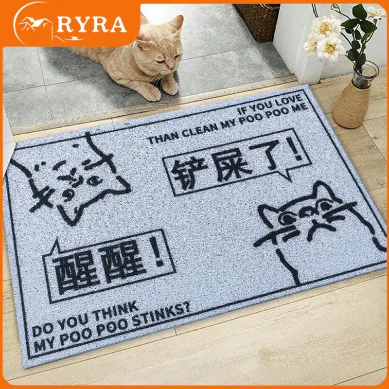 

Durable Cat Litter Box Mat Interesting Slogans Easy To Take Care Of High Elasticity And High Density Silk Ring Washable Mattress