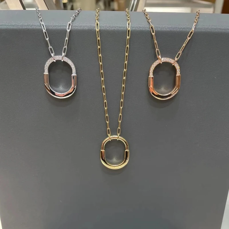 

Ожерелье из серебра S925 пробы с женской бриллиантовой пряжкой