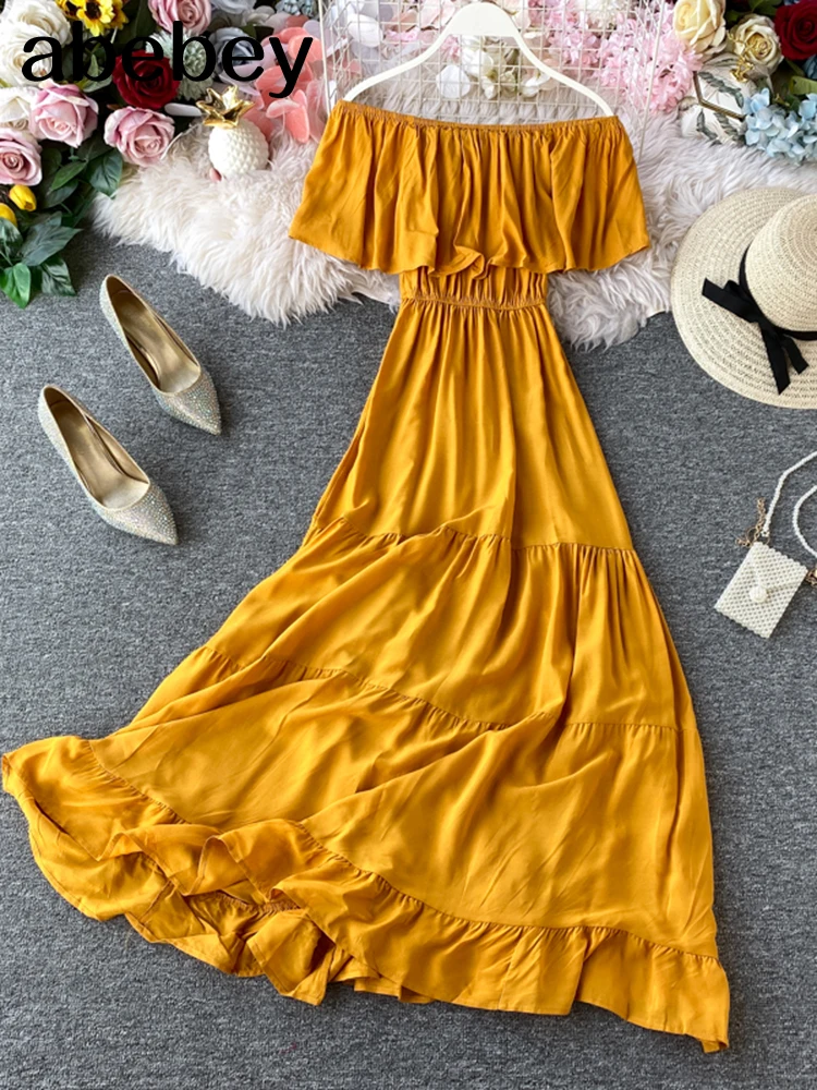 Женское летнее пляжное платье с открытыми плечами длинные белые сексуальные