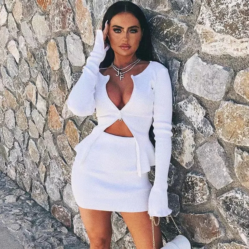 

Summer Zipper Half Cardigan Stripe Women T-shirt Crop Tops Zipper Design Tee Sexy Female Slim Black White Tops