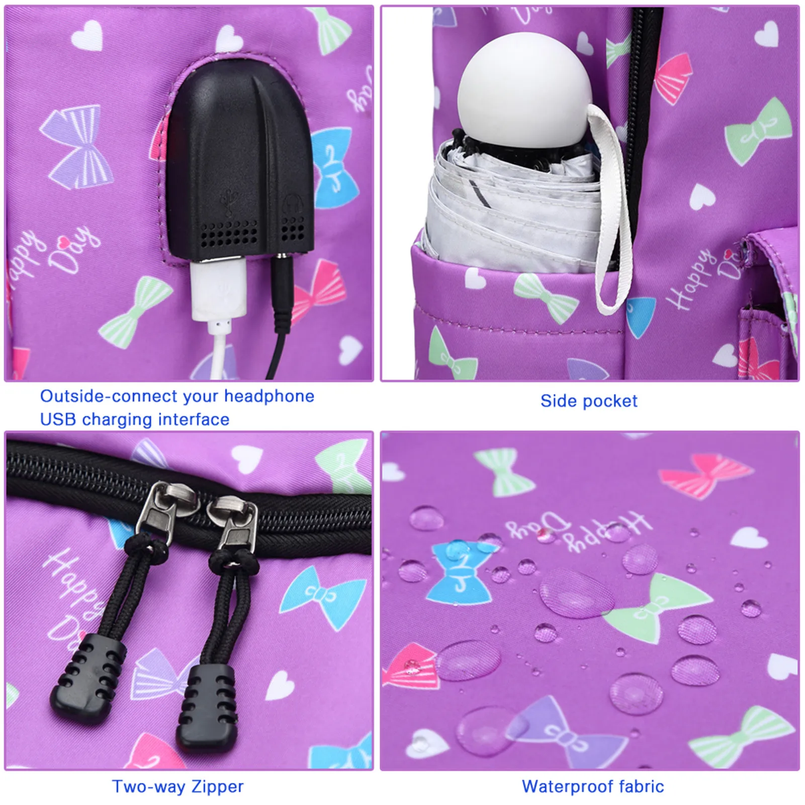 Student Schoolbag Multi-compartment USB Charger Port Laptop Bag Travel Backpack Gifts for Men &amp Women Fits 15.6 Inch Notebook |