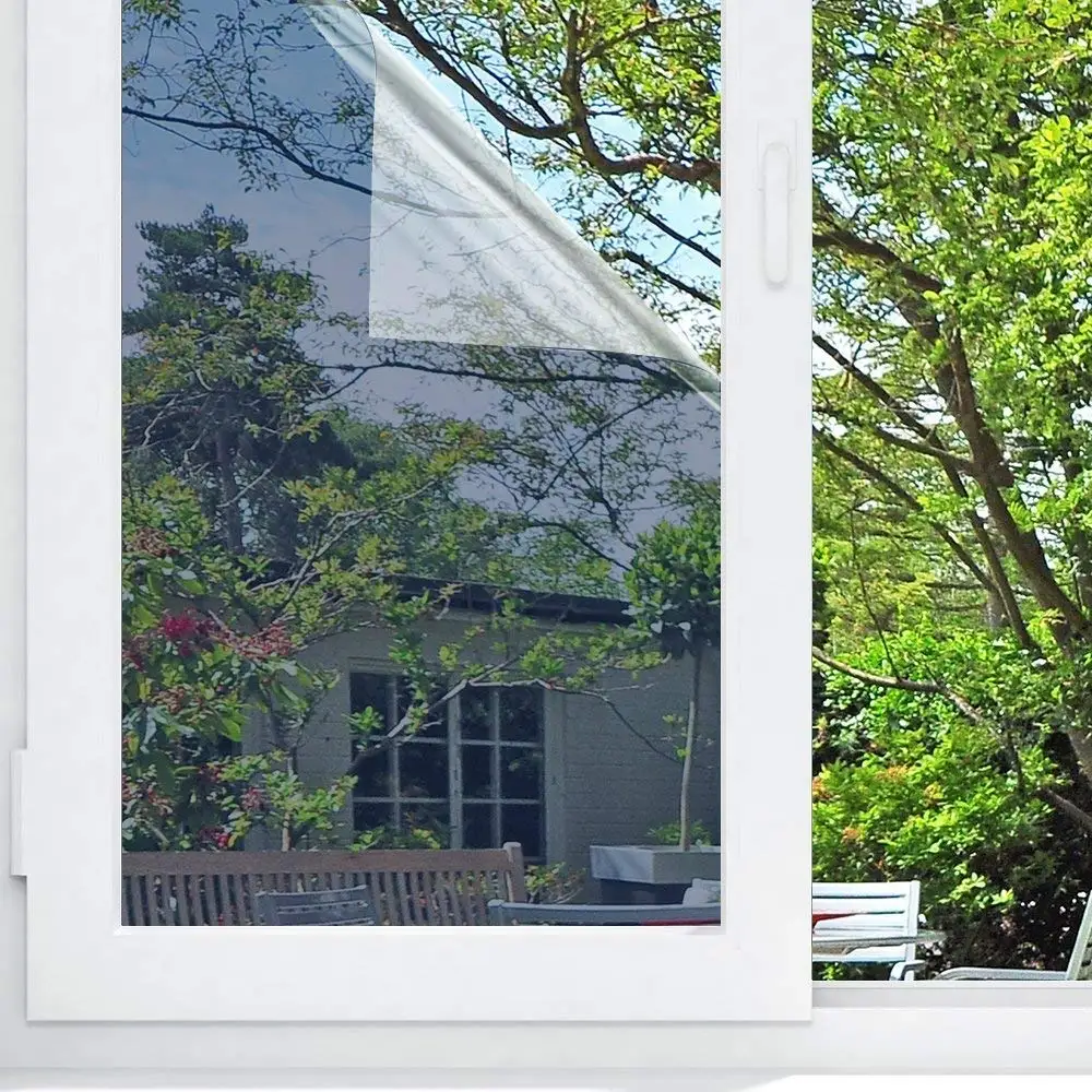 

40/50/60*300 Cm One Way Mirror Reflective Window Film Anti UV Self Adhesive Solar Film Heat Control Privacy Glass Tint Silver