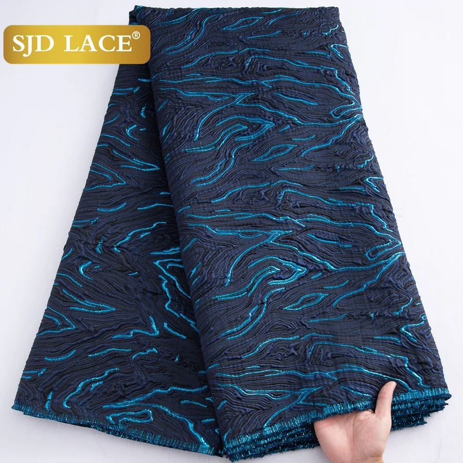 SJD LACA Африканская парчовая кружевная ткань французское дамасское кружево 5 ярдов