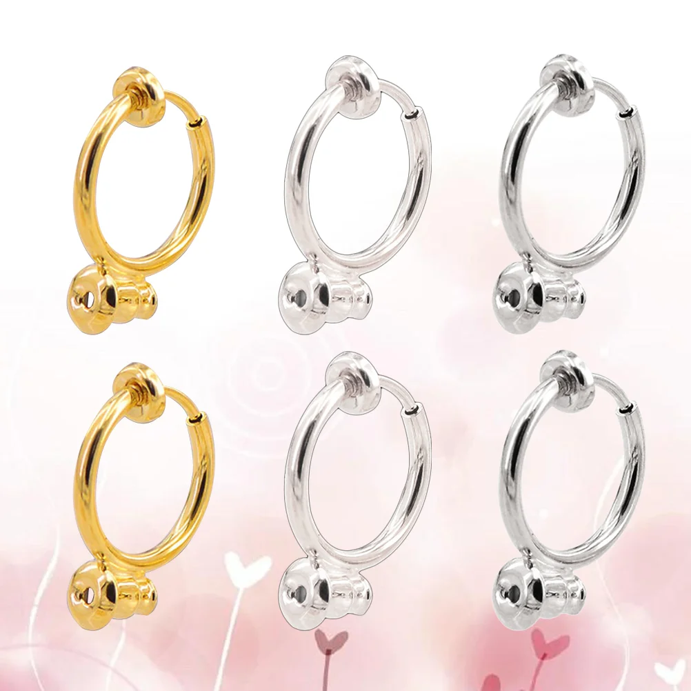 18 шт. серьги с сохранением цвета без отверстий непористые гладкие зажимы для