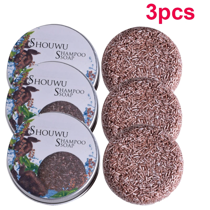 3 шт. многоцветковое затемняющее шампунь для волос Polygonum барное мыло против
