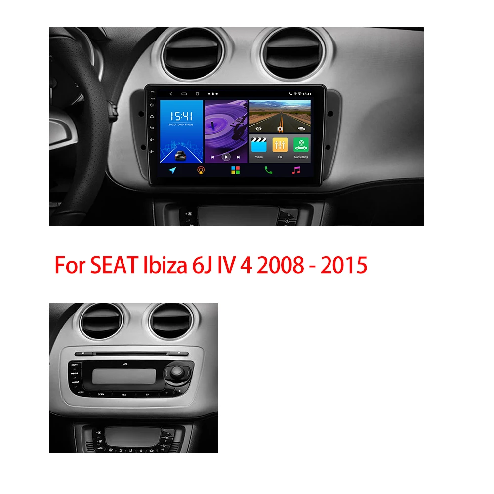 Автомобильный радиоприемник 2 Din реакosound для SEAT Ibiza 6J IV 4 2008 - 2015 с голосовым ИИ