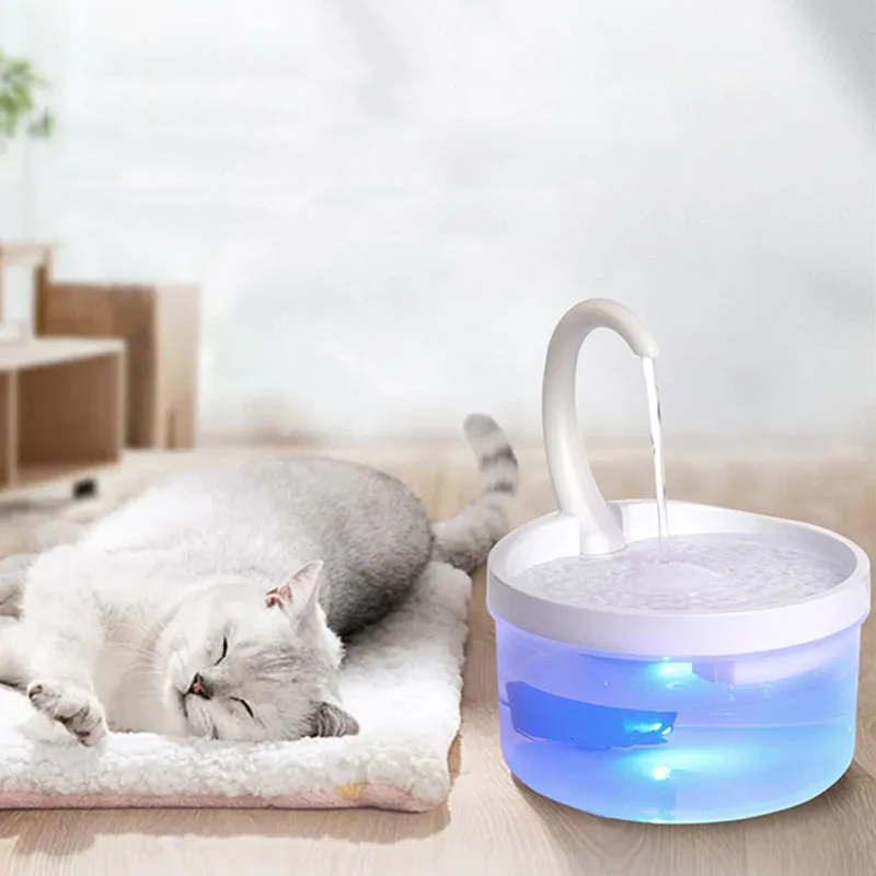 

2L Cat Water Fountain LED Light USB Automatic Powered Water Dispenser Dog Water Drinker Pet Dispensers
