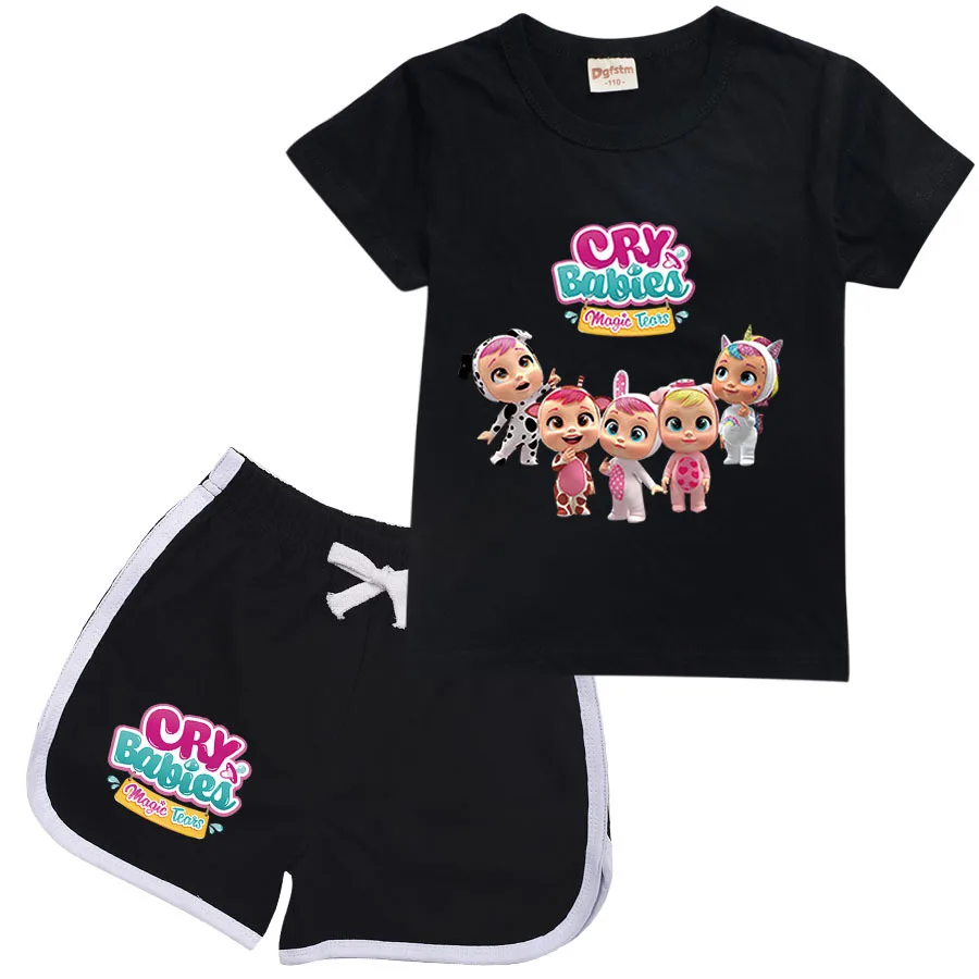 

Cute Cry Baby cotton T Shirts for Kids Summer Cartoon Print Clothes Children's Clothing Tops Toddler Baby Girls Boys T-shirts