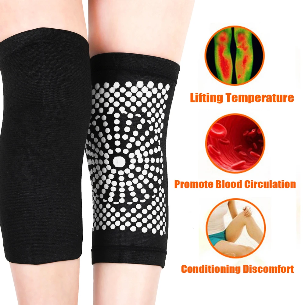 2PCS Wormwood Self Heating Knee Sleeve Warmer Knee Pad Women Men Older Arthritis Joint Pain Relief & Tendonitis Injury