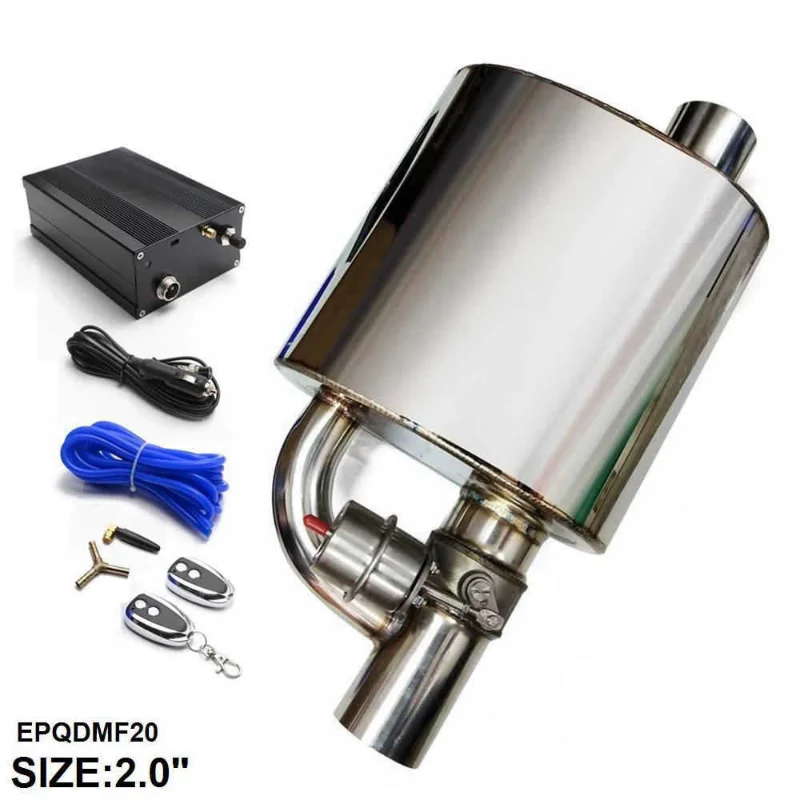 

2" Tip On Single Exhaust Muffler With Valve Cutout Wireless Remote Controller EPQDMF20