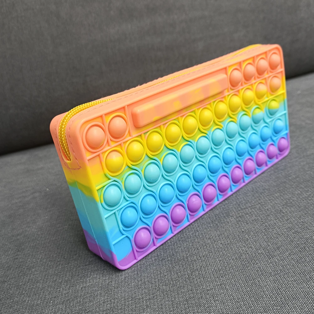 

Pencil Case Silicone Push Bubble Fingertip Toys Anti-Stress Stationary Bag Stress Reliever Squeeze Adults Children Sensory Toy