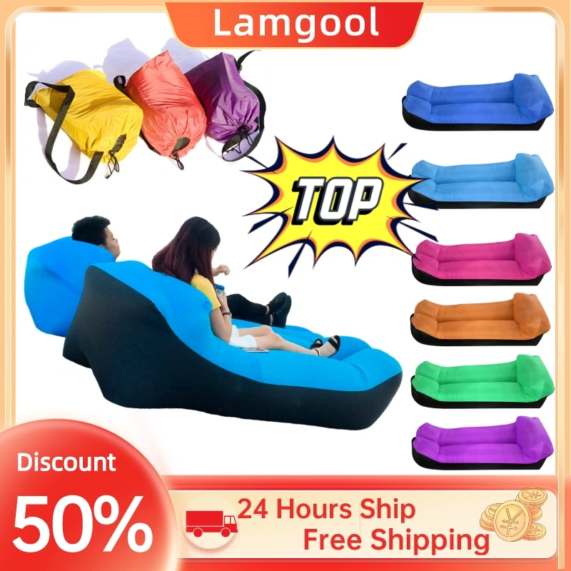 

Adult Beach Lounge Chair Fast Folding Camping Sleeping Bag Waterproof Inflatable Sofa Bag Lazy Camping Sleeping Bags Air Bed Hot