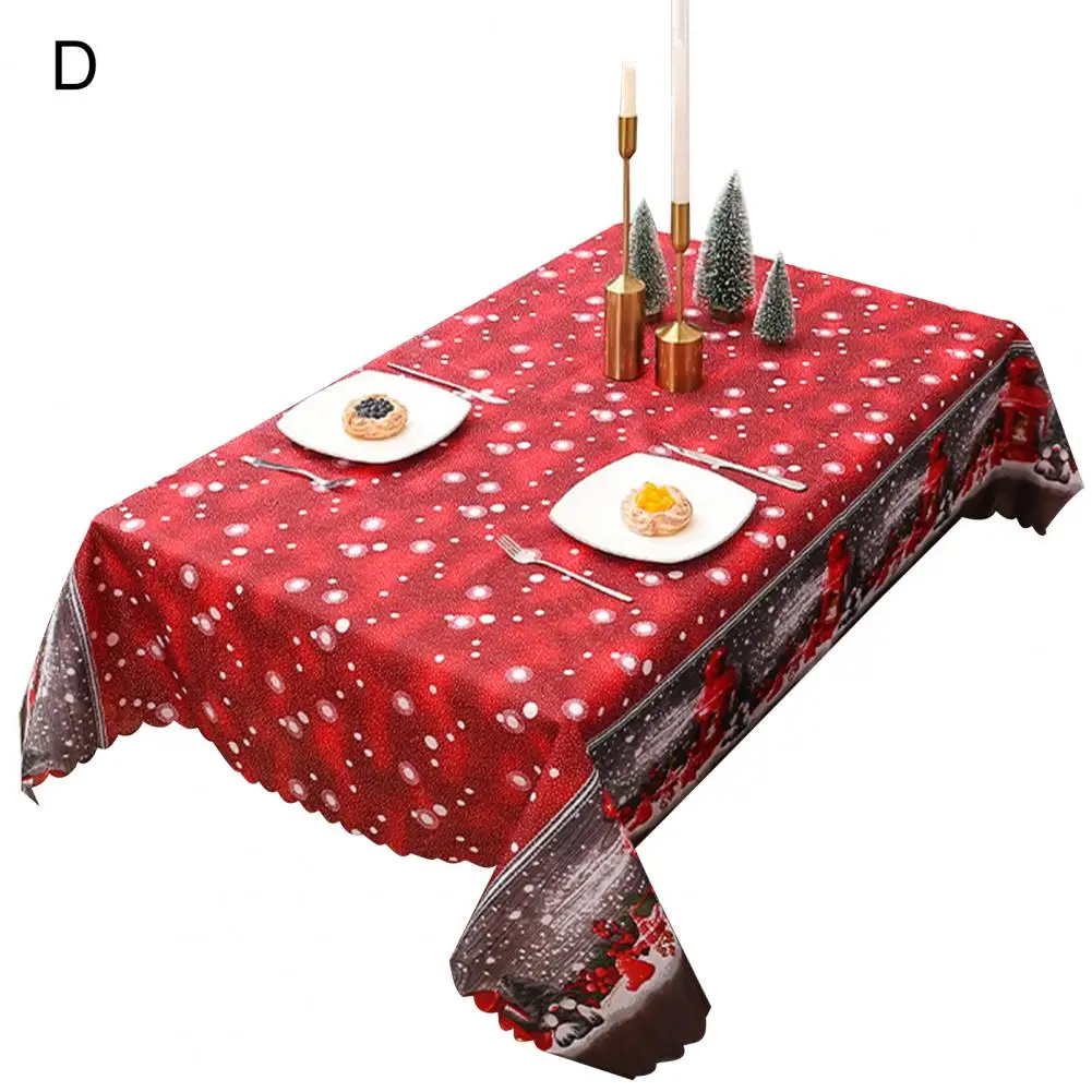 

Unique Table Cover Anti-fading Bright Color Holiday Dining Room Christmas Table Cover Table Mat Table Cloth