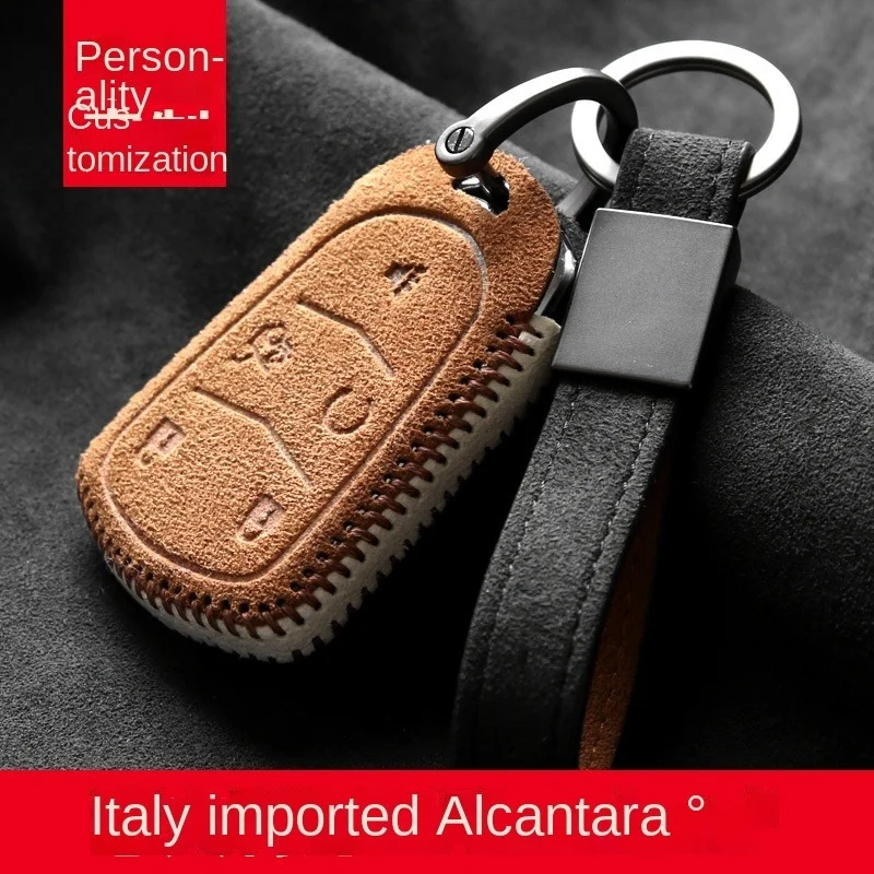 

For Cadillac XTS/XTS/XT4/ATSL/CT5/CT6/SRX/XT6 High-quality Alcantara Suede Key Chains Key Case Key Cover Car Accessories