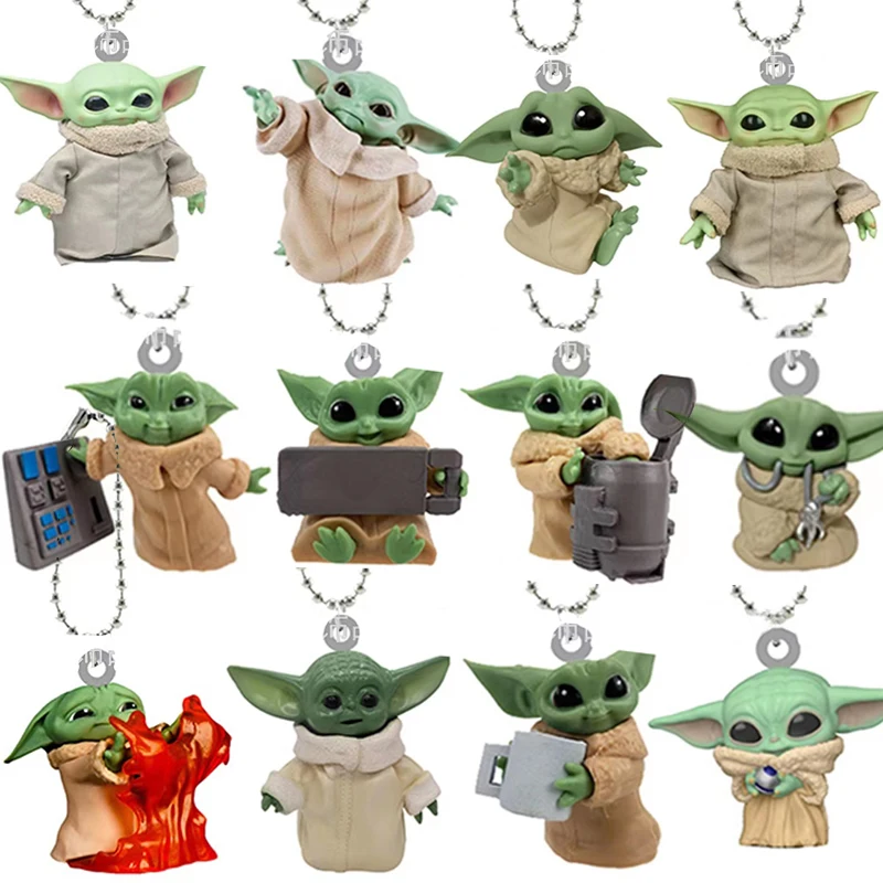 

Cosplay Marvel Disney Baby Yoda model Pendant Key Chain Star Wars Mandalorians Kawaii Anime Figure Kids Toys Holiday Gifts