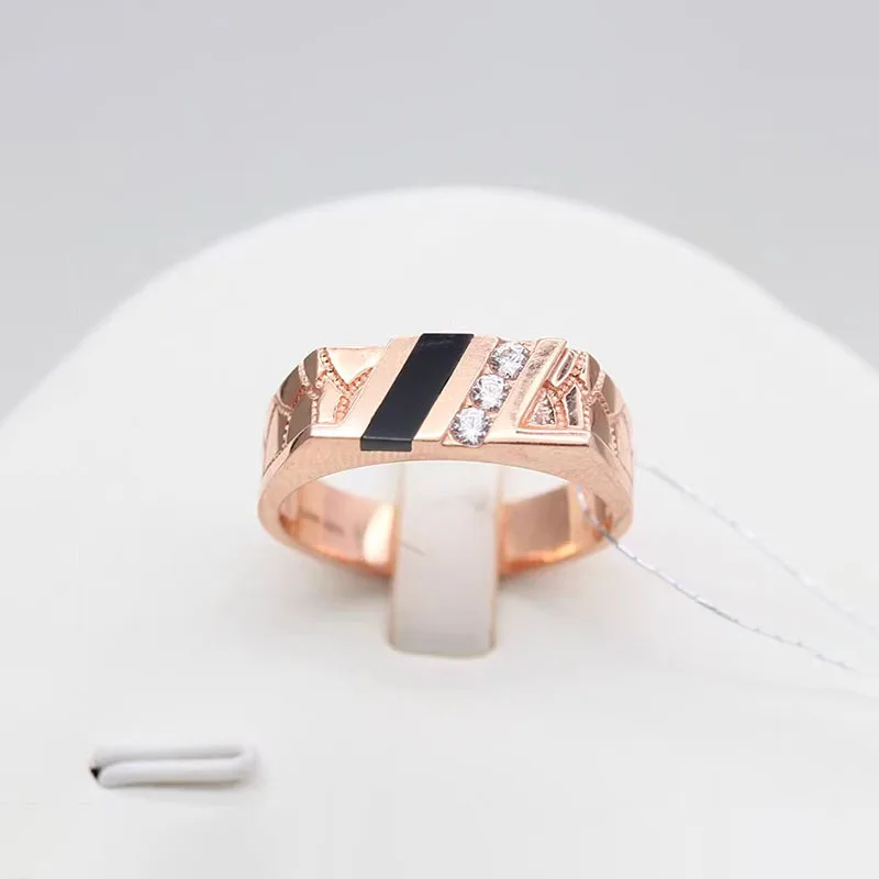 Мужские кольца из фиолетового золота 585 пробы с нерегулярной инкрустацией и