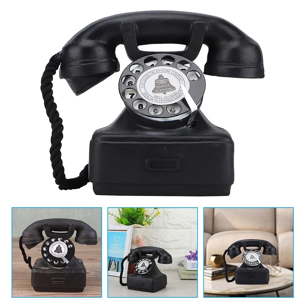 

Photo Prop Desktop Ornament Telephone Retro Home Decor Antique Figure Statue Toys Bar Coffee Decorations