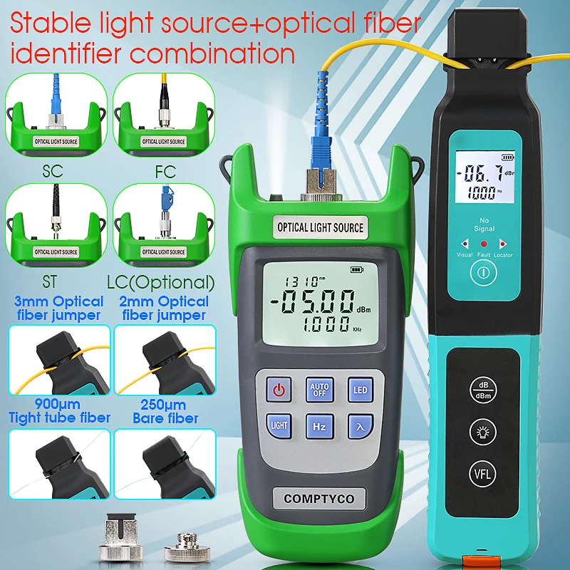 2PCS AUA-40 Optical Fiber Identifier(Built-in 10mw VFL and LED Light) and AUA-D1315 Optical Fiber Stable Light Sourse (Optional)