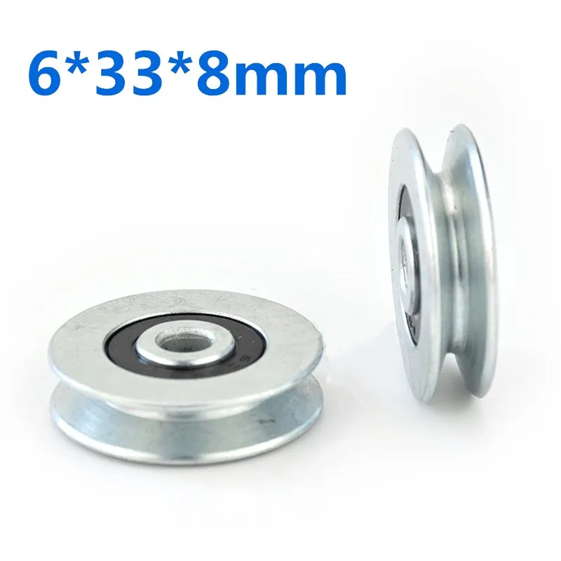 

20pcs 6*33*8mm V Groove Mental 265 Bearing Round Pulley