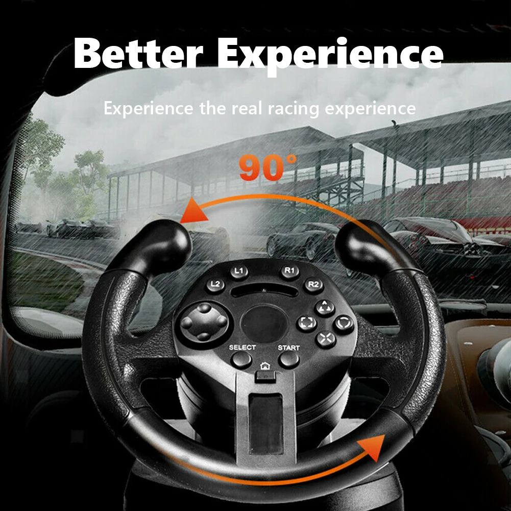 Mini Game Racing Steering Wheel for PS3 PC Vibration Joysticks Remote Controller Wheels Driving Gaming Handle for PC computer