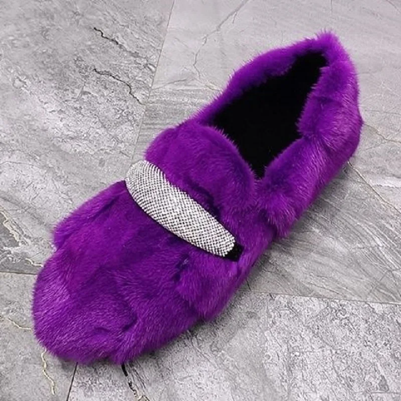 

Норковая хлопковая обувь в виде тыквы, женская обувь для волос с мягкой подошвой, Женская осенне-зимняя одежда, бархатная обувь большого раз...