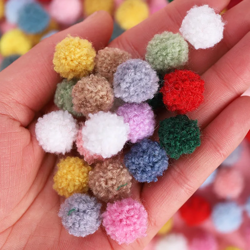 

A Pack of 80 Colorful Plush Balls DIY Handmade Plush Balls Children's Toy Accessories Shoes and Hats Mixed Color Plush Balls