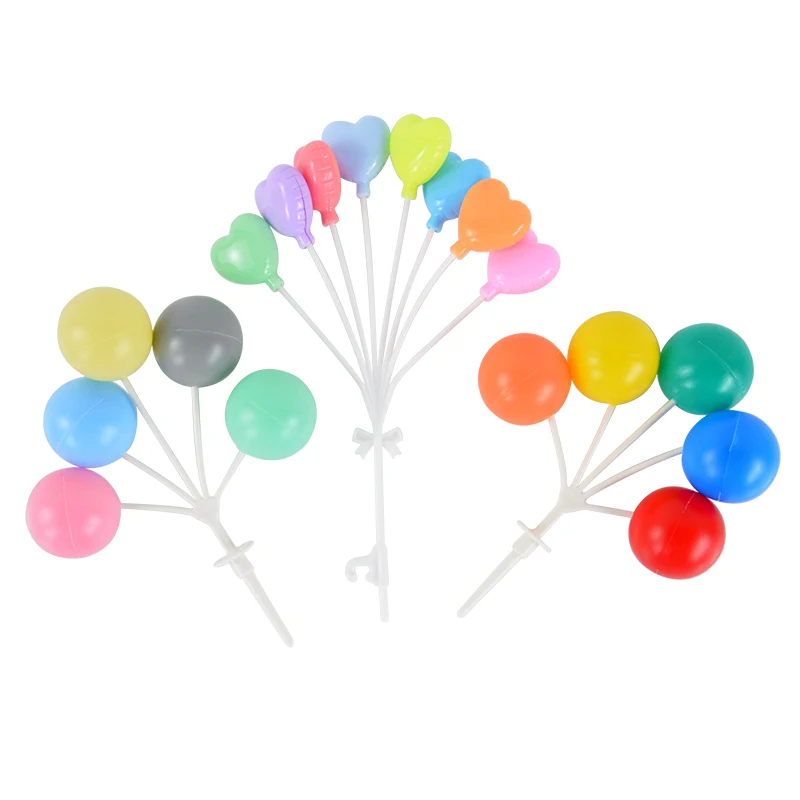

1Pcs Pink Blue Color Balloon Collection Cake Topper For Party Decoration Dessert Lovely Gifts Birthday Wedding Cake Flags