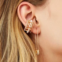 ingesight z shiny luxury rhinestones crystal dangle drop earrings statement imitation pearl piercings earrings for women jewelry