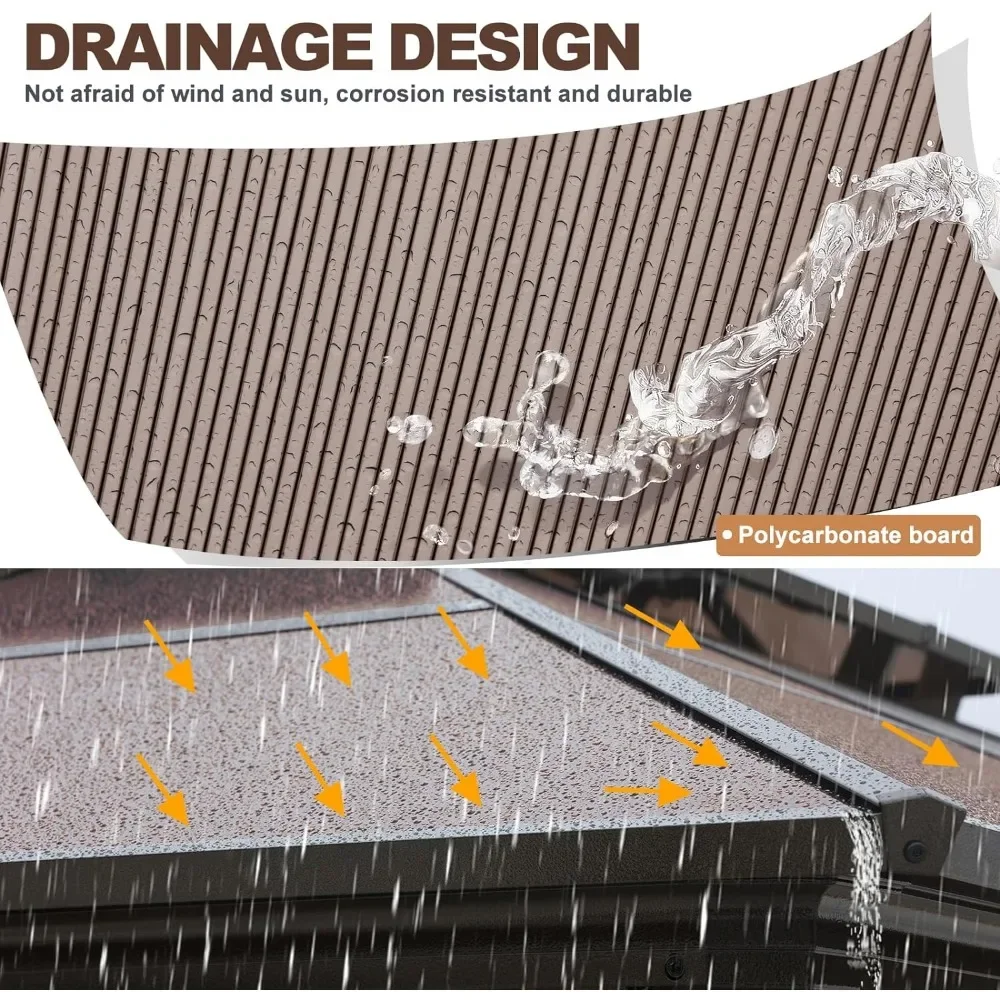 Gazébo avec rideaux en filet газоébo rigide extérieur marron модификации для туалета pour jardin errasse arère-cour