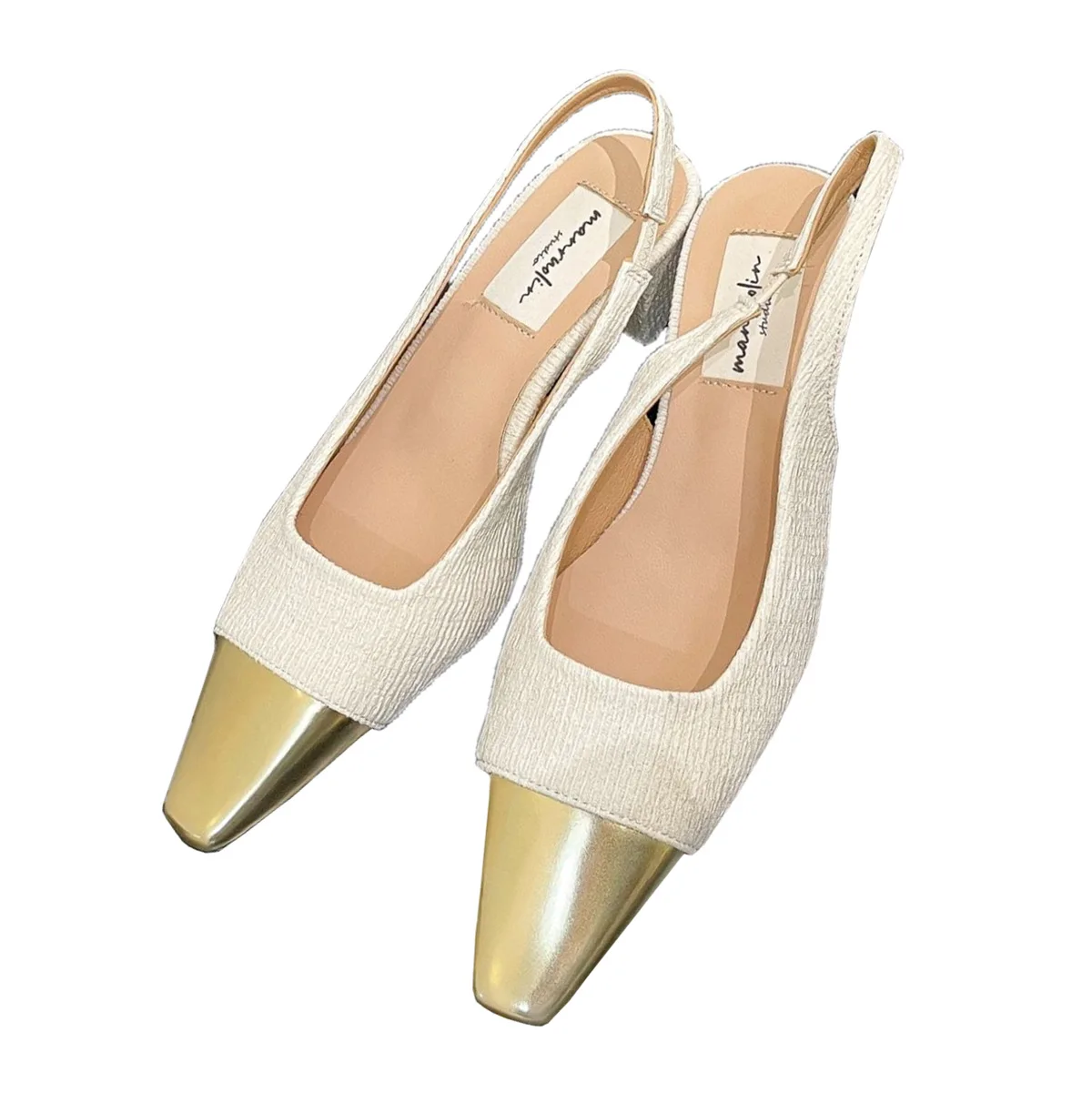 Fashion Baotou Single Shoes 2023 Spring/Summer New Mid Heel Thick Heel Square Head Sandals Color Matching Women's Shoes Large