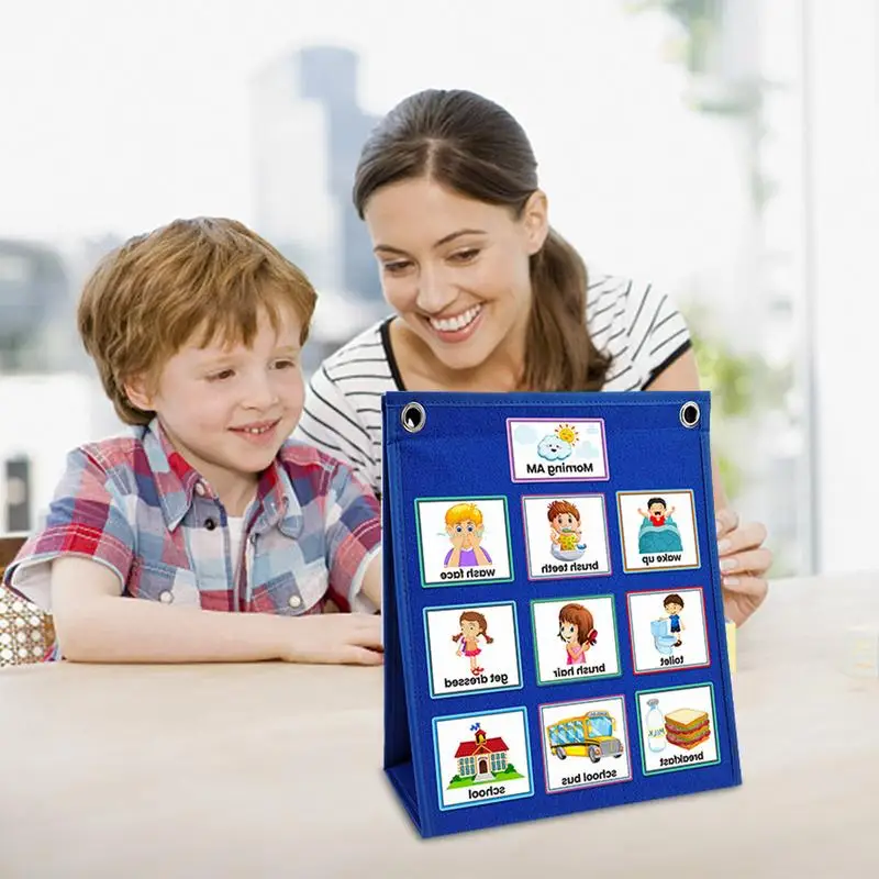 

Daily Visual Schedule For Kids Kids Daily Routine Cards Pocket Daily Schedule Pocket Chart Children Planner Chart Week Schedule
