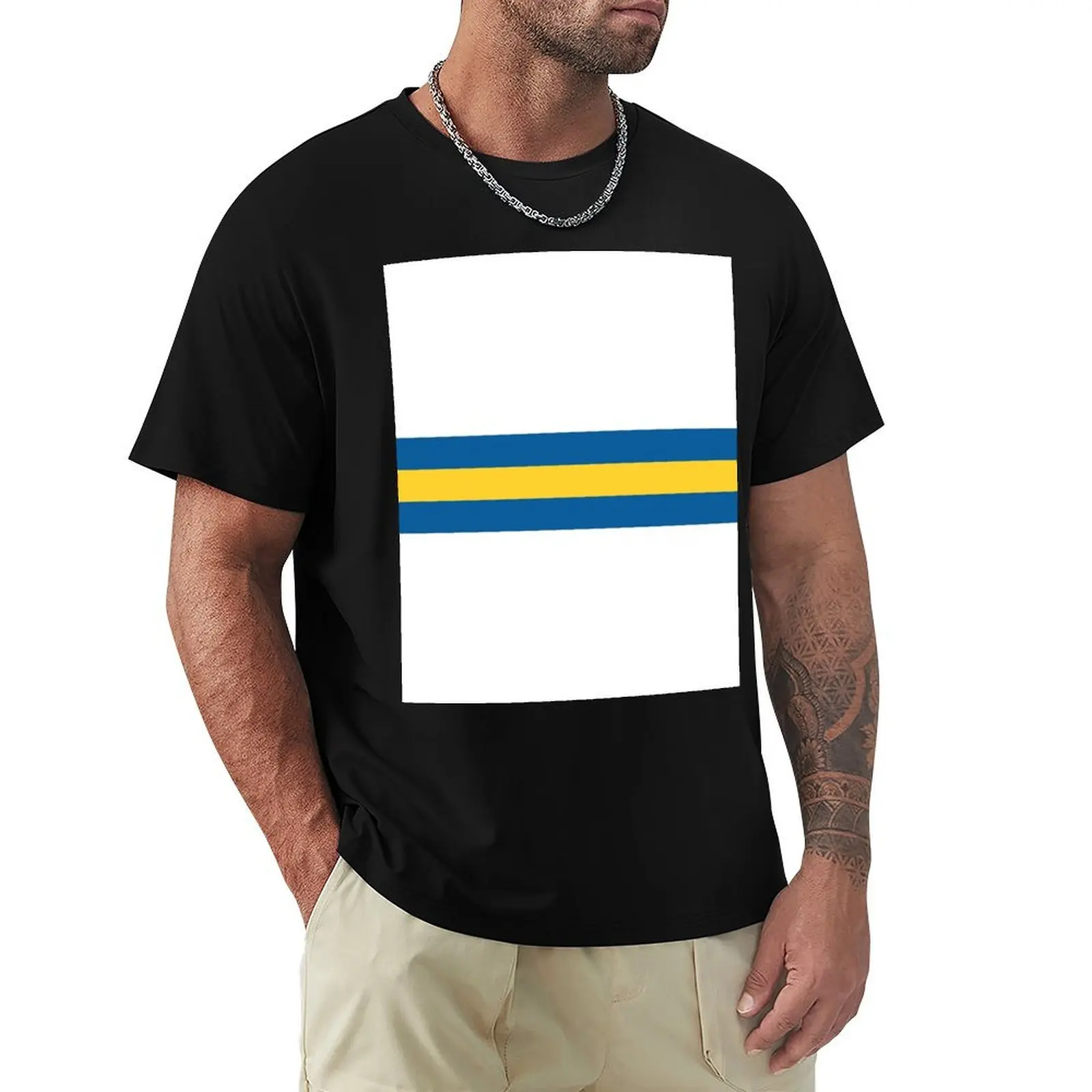 Фото Футболка Leeds Utd Stripes большого размера из мягкого хлопка №1