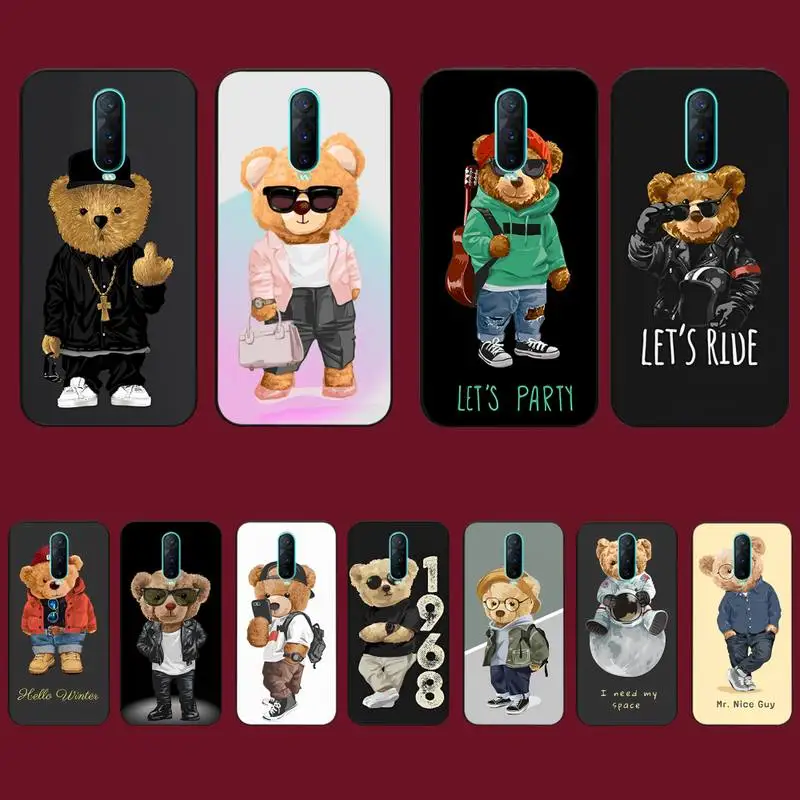 

Funny Fashion sports bear Phone Case for Vivo Y91C Y11 17 19 17 67 81 Oppo A9 2020 Realme c3