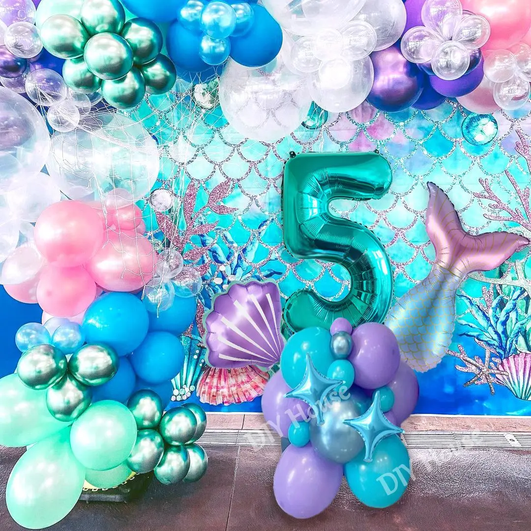 

Набор шаров из фольги «русалка», 34 шт.