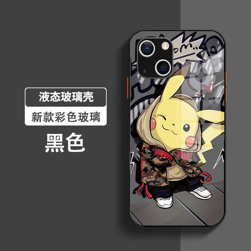 Новинка жидкое стекло для мобильного телефона Pokemon Pikachu iPhone 13 12 11 XR Xs 7 8 plus Pro Max