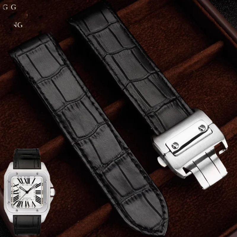 Высококачественный водонепроницаемый ремешок для часов из натуральной кожи Cartier