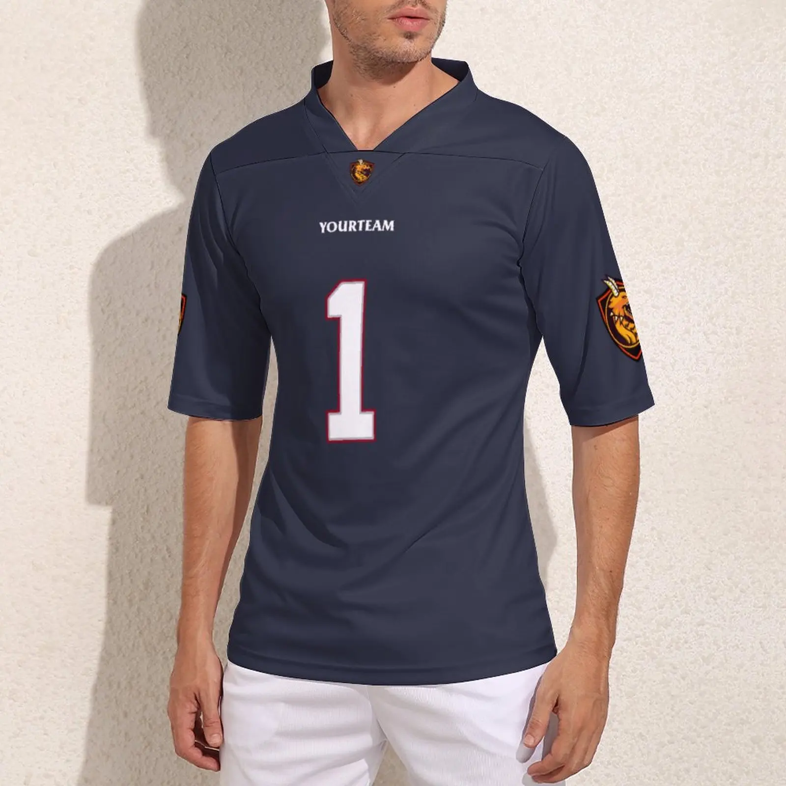 

Personalized New England No 1 Black Football Jerseys Fashion Men Rugby Jersey Sportswear Customized Rugby Shirt
