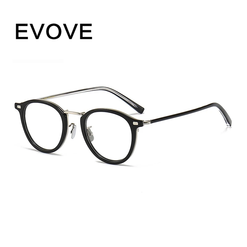 Evove Titanium Reading Glasses Men Women Small Eyeglasses Frame Men Acetate Square Tortoise Diopter Myopia Optical Spectacles