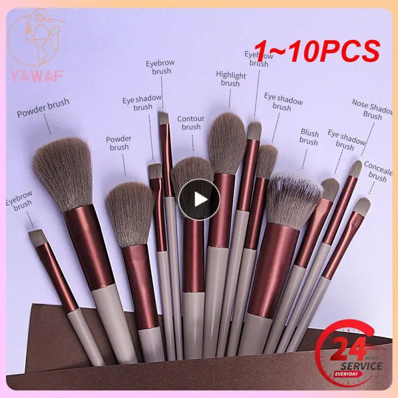 

1~10PCS Makeup Brushes Set Eye Shadow Foundation Women Cosmetic Powder Blush Blending Beauty Make Up Tool For Beginner