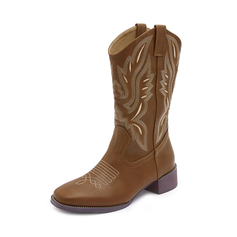 

Chunky Platform Boots Female Luxury Designer Authentic Leather Shoes for Women 2023 New Fashion Western High Boot Wedges Ethnic